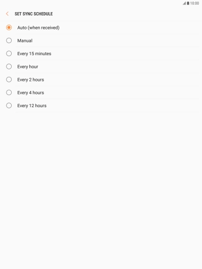 Press the required setting. Press the required setting.