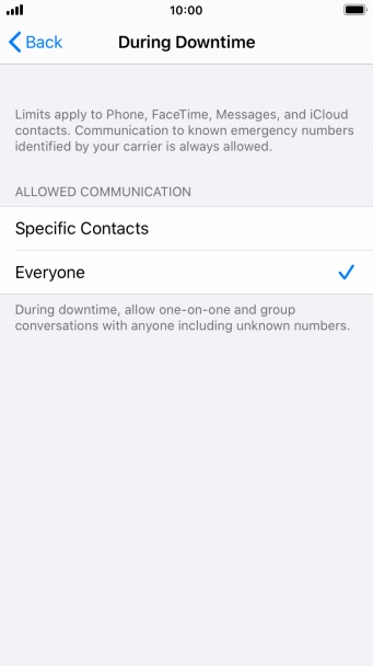 Press the required setting. Press the required setting.