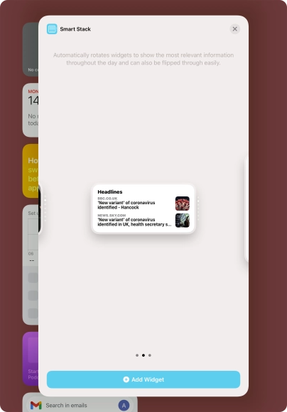 Press Add Widget. Press Add Widget.