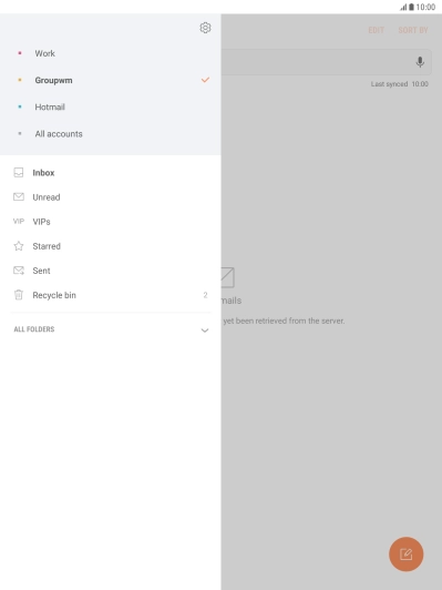 Press the settings icon. Press the settings icon.