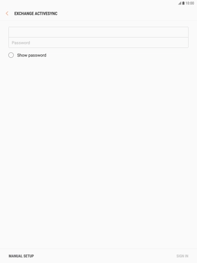Press Password and key in the password for your email account. Press Password and key in the password for your email account.