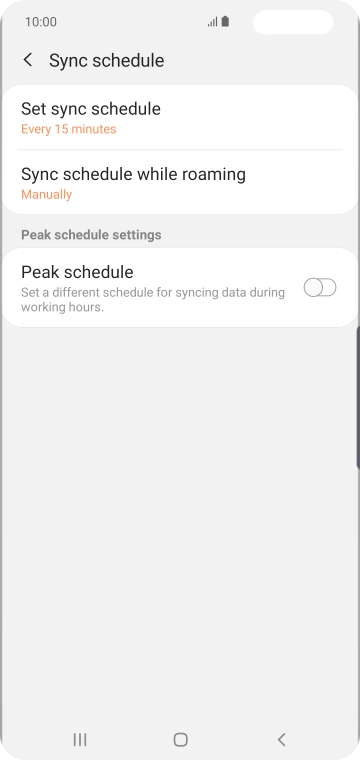 Press Set sync schedule. Press Set sync schedule.