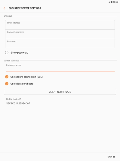 If you turn on the function, press CLIENT CERTIFICATE and follow the instructions on the screen to install the required certificate. If you turn on the function, press CLIENT CERTIFICATE and follow the instructions on the screen to install the required certificate.