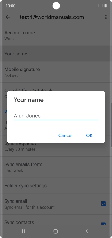 Key in the required sender name and press OK. Key in the required sender name and press OK.