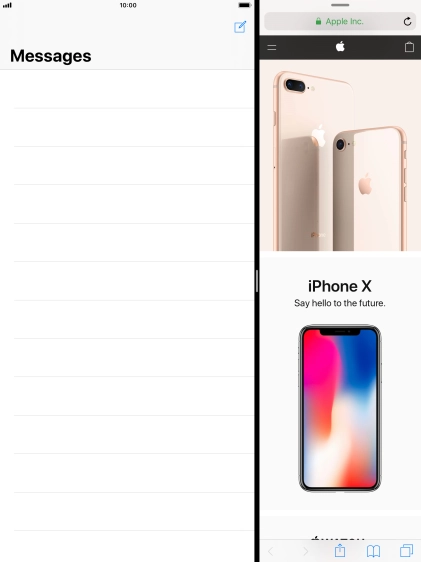 The applications are now displayed on a split screen. The applications are now displayed on a split screen.