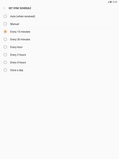 Press the required setting. Press the required setting.
