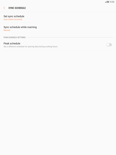 Press Set sync schedule. Press Set sync schedule.