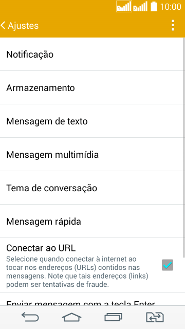 Pressione Mensagem de texto. Pressione Mensagem de texto.