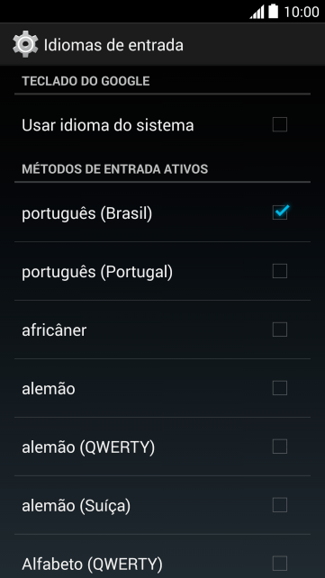 Pressione o idioma desejado para adicioná-lo. Pressione o idioma desejado para adicioná-lo.