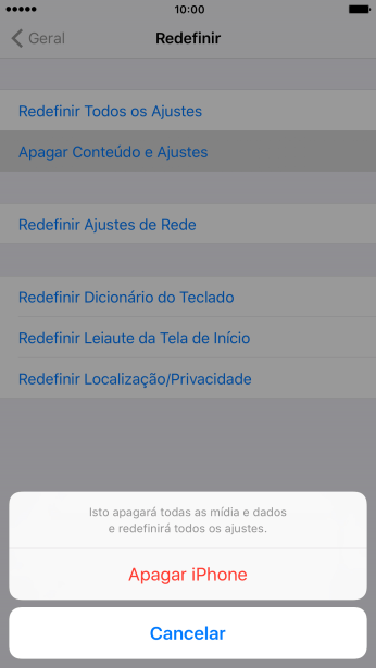 Pressione Apagar iPhone. Pressione Apagar iPhone.