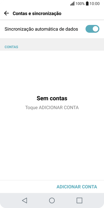 Pressione ADICIONAR CONTA. Pressione ADICIONAR CONTA.