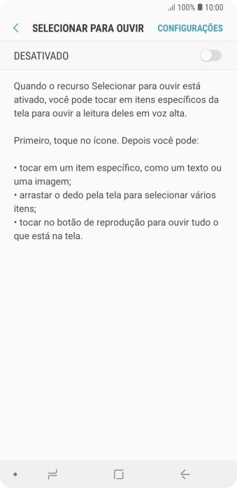 Pressione o indicador para ativar a função. Pressione o indicador para ativar a função.