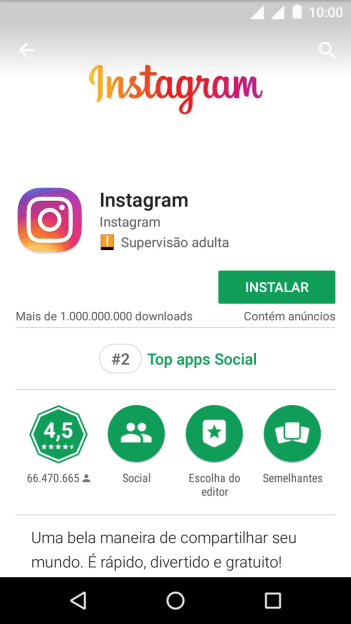 Pressione INSTALAR, e siga as indicações da tela para instalar o app. Pressione INSTALAR, e siga as indicações da tela para instalar o app.