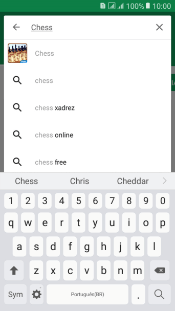 Insira o nome ou assunto do app desejado, e pressione o ícone de busca. Insira o nome ou assunto do app desejado, e pressione o ícone de busca.