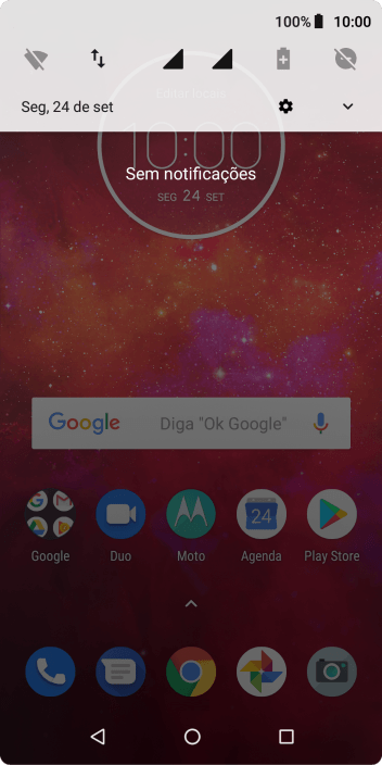 Pressione o ícone de configurações. Pressione o ícone de configurações.