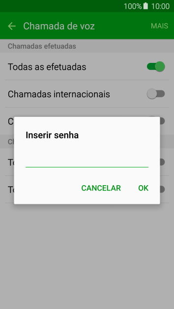 Digite sua senha de bloqueio, e pressione OK. Digite sua senha de bloqueio, e pressione OK.
