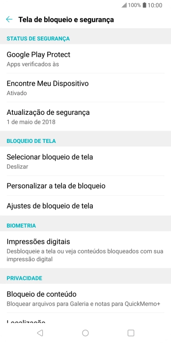 Pressione Impressões digitais. Pressione Impressões digitais.