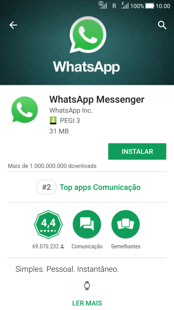 Pressione INSTALAR, e siga as indicações da tela para instalar o app. Pressione INSTALAR, e siga as indicações da tela para instalar o app.