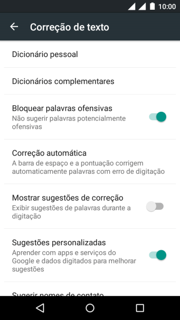 Pressione Mostrar sugestões de correção para ativar a função. Pressione Mostrar sugestões de correção para ativar a função.