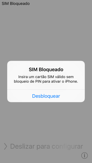 Se o seu chip estiver bloqueado, você deve pressionar Desbloquear . Se o seu chip estiver bloqueado, você deve pressionar Desbloquear .