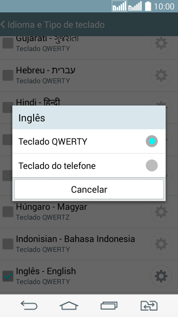 Pressione Teclado QWERTY. Pressione Teclado QWERTY.
