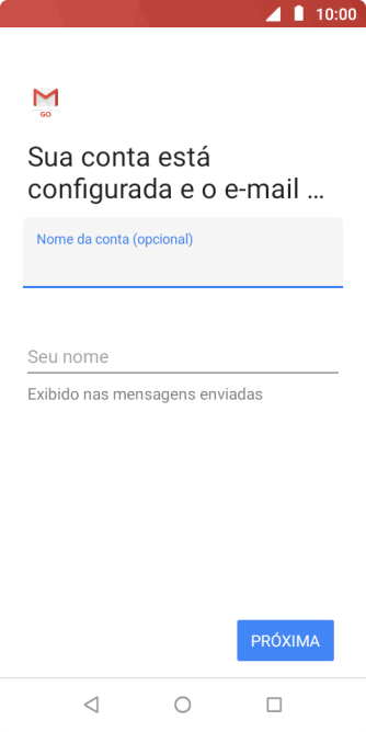 Pressione Seu nome, e digite o nome de remetente desejado. Pressione Seu nome, e digite o nome de remetente desejado.