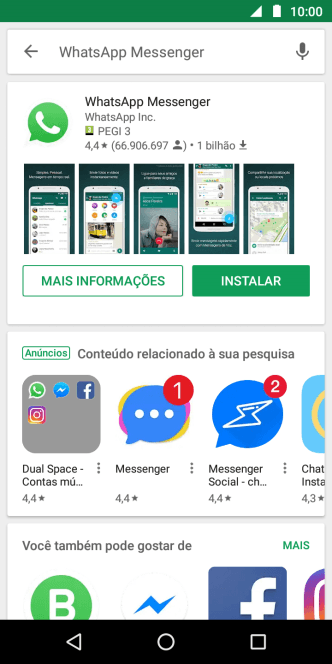 Pressione WhatsApp Messenger. Pressione WhatsApp Messenger.