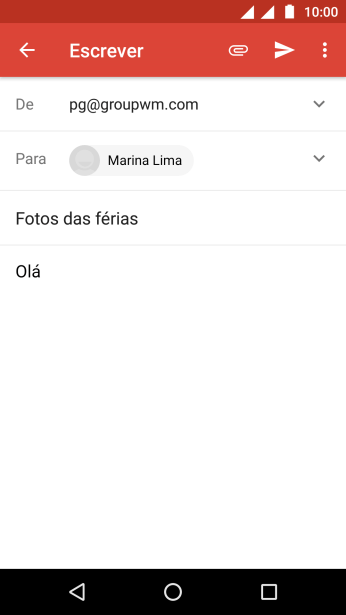 Pressione o ícone de anexo. Pressione o ícone de anexo.