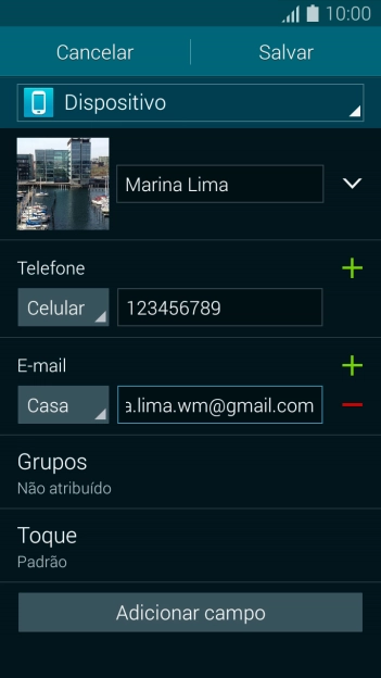 Pressione a lista suspensa ao lado do número do endereço de e-mail. Pressione a lista suspensa ao lado do número do endereço de e-mail.