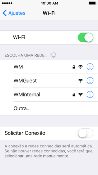 Pressione a rede Wi-Fi desejada. Pressione a rede Wi-Fi desejada.