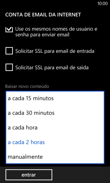 Pressione a configuração desejada. Pressione a configuração desejada.