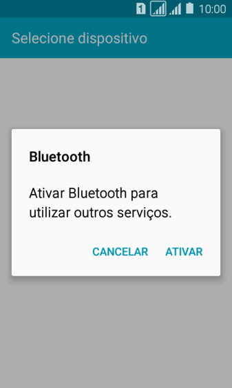 Se o Bluetooth estiver desativado, você deve pressionar ATIVAR para ativá-lo. Se o Bluetooth estiver desativado, você deve pressionar ATIVAR para ativá-lo.