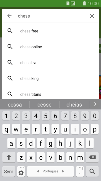 Insira o nome ou assunto do app desejado, e pressione o ícone de busca. Insira o nome ou assunto do app desejado, e pressione o ícone de busca.
