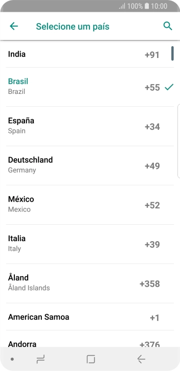 Pressione o país desejado. Pressione o país desejado.