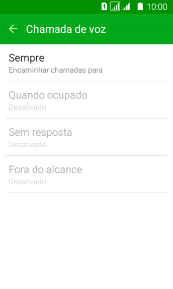 Pressione o tipo de encaminhamento desejado. Pressione o tipo de encaminhamento desejado.