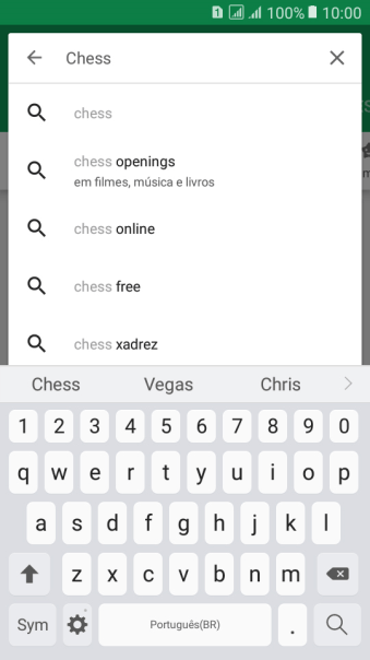 Insira o nome ou assunto do app desejado, e pressione o ícone de busca. Insira o nome ou assunto do app desejado, e pressione o ícone de busca.