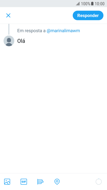 Escreva a resposta desejada, e pressione Responder. Escreva a resposta desejada, e pressione Responder.