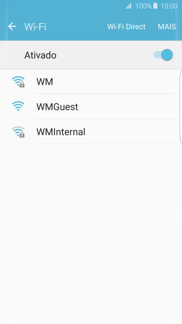 Pressione a rede Wi-Fi desejada. Pressione a rede Wi-Fi desejada.