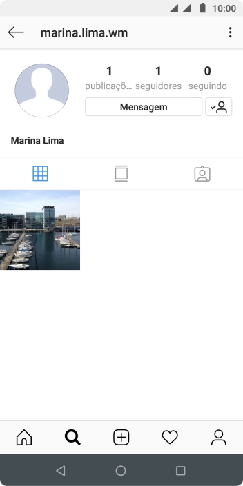 Pressione o ícone de busca. Pressione o ícone de busca.