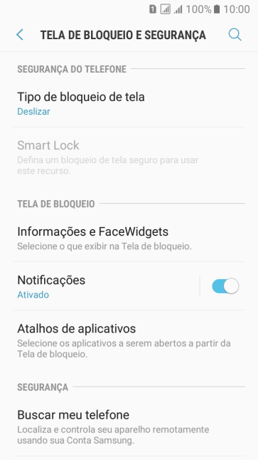 Pressione Tipo de bloqueio de tela. Pressione Tipo de bloqueio de tela.