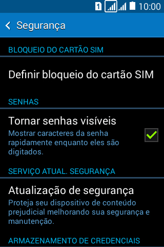 Pressione Definir bloqueio do cartão SIM. Pressione Definir bloqueio do cartão SIM.