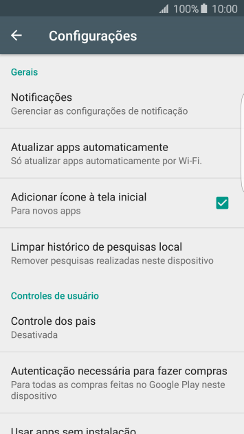 Pressione Atualizar apps automaticamente. Pressione Atualizar apps automaticamente.