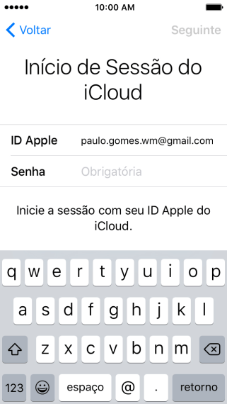 Pressione Obrigatória, e digite a senha do seu ID Apple. Pressione Obrigatória, e digite a senha do seu ID Apple.