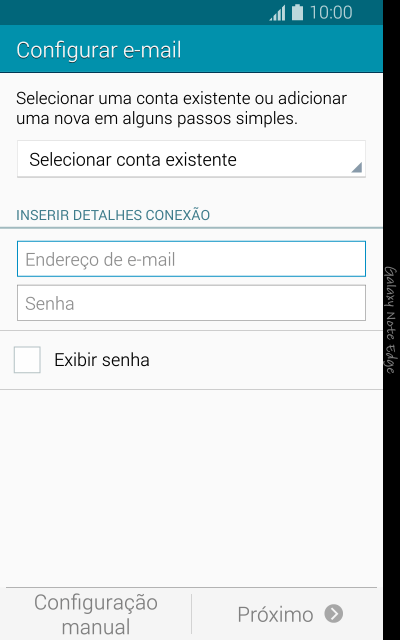 Pressione Endereço de e-mail, e digite o endereço de e-mail. Pressione Endereço de e-mail, e digite o endereço de e-mail.