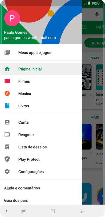 Pressione Configurações. Pressione Configurações.