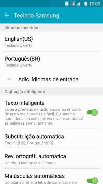 Pressione Texto inteligente para ativar a função. Pressione Texto inteligente para ativar a função.