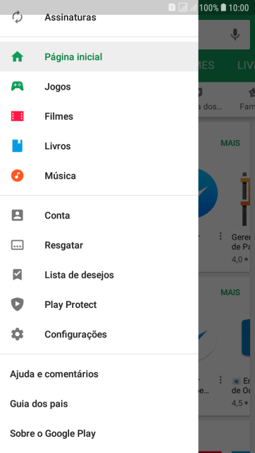 Pressione Configurações. Pressione Configurações.