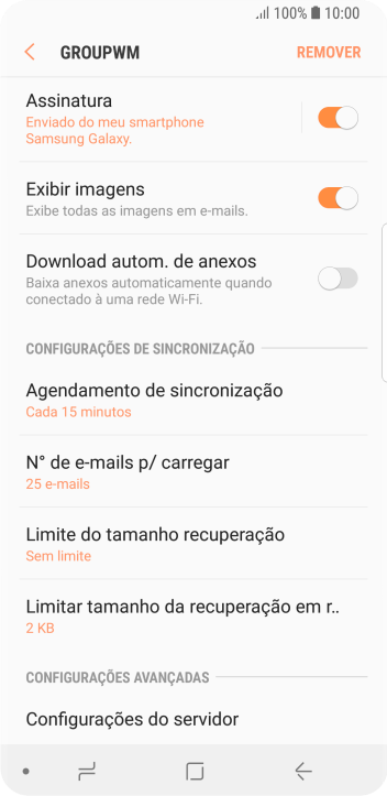 Pressione Agendamento de sincronização. Pressione Agendamento de sincronização.
