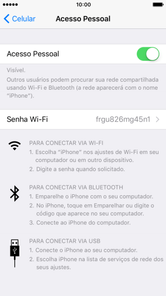 Pressione Senha Wi-Fi, e digite a senha desejada. Pressione Senha Wi-Fi, e digite a senha desejada.