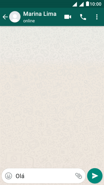 Escreva o texto desejado, e pressione o ícone de enviar. Escreva o texto desejado, e pressione o ícone de enviar.